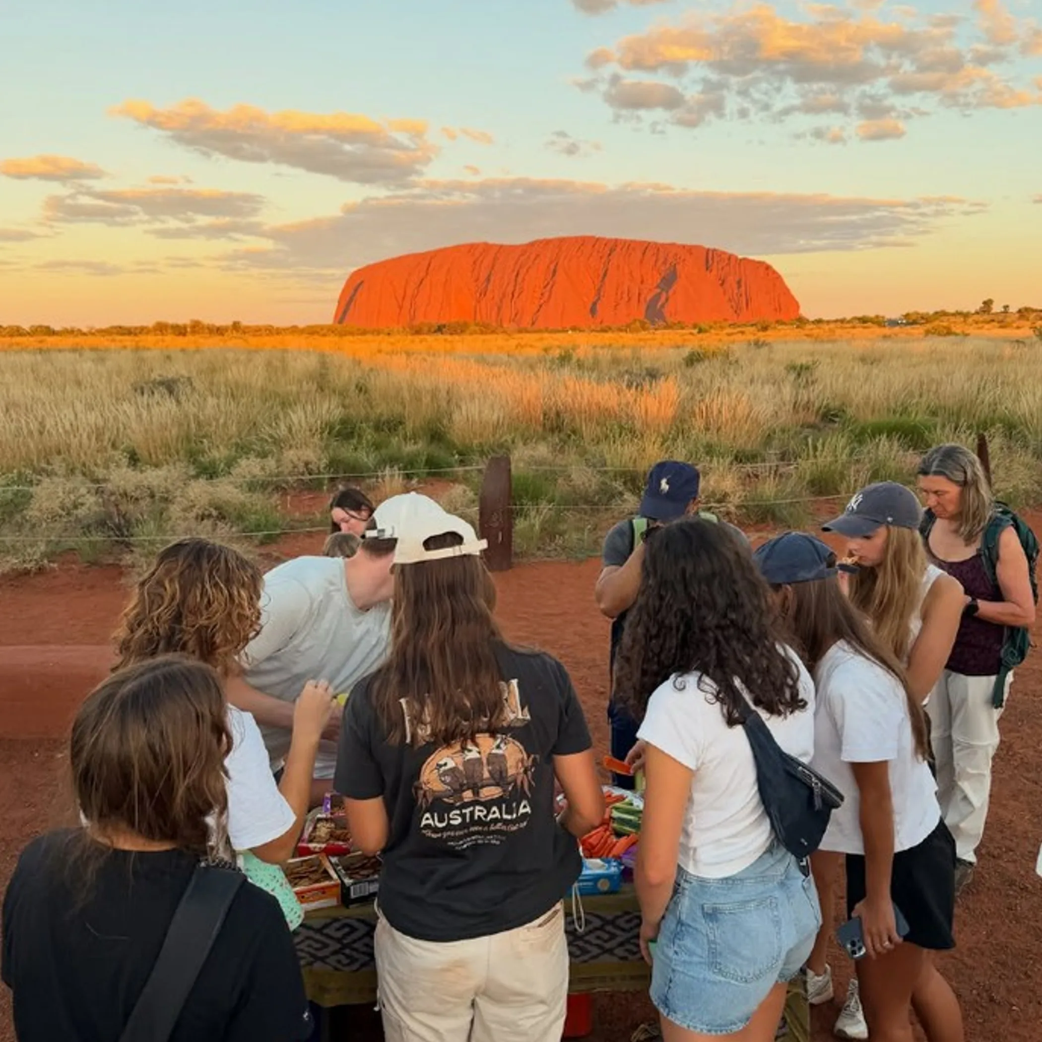 uluru with visitors