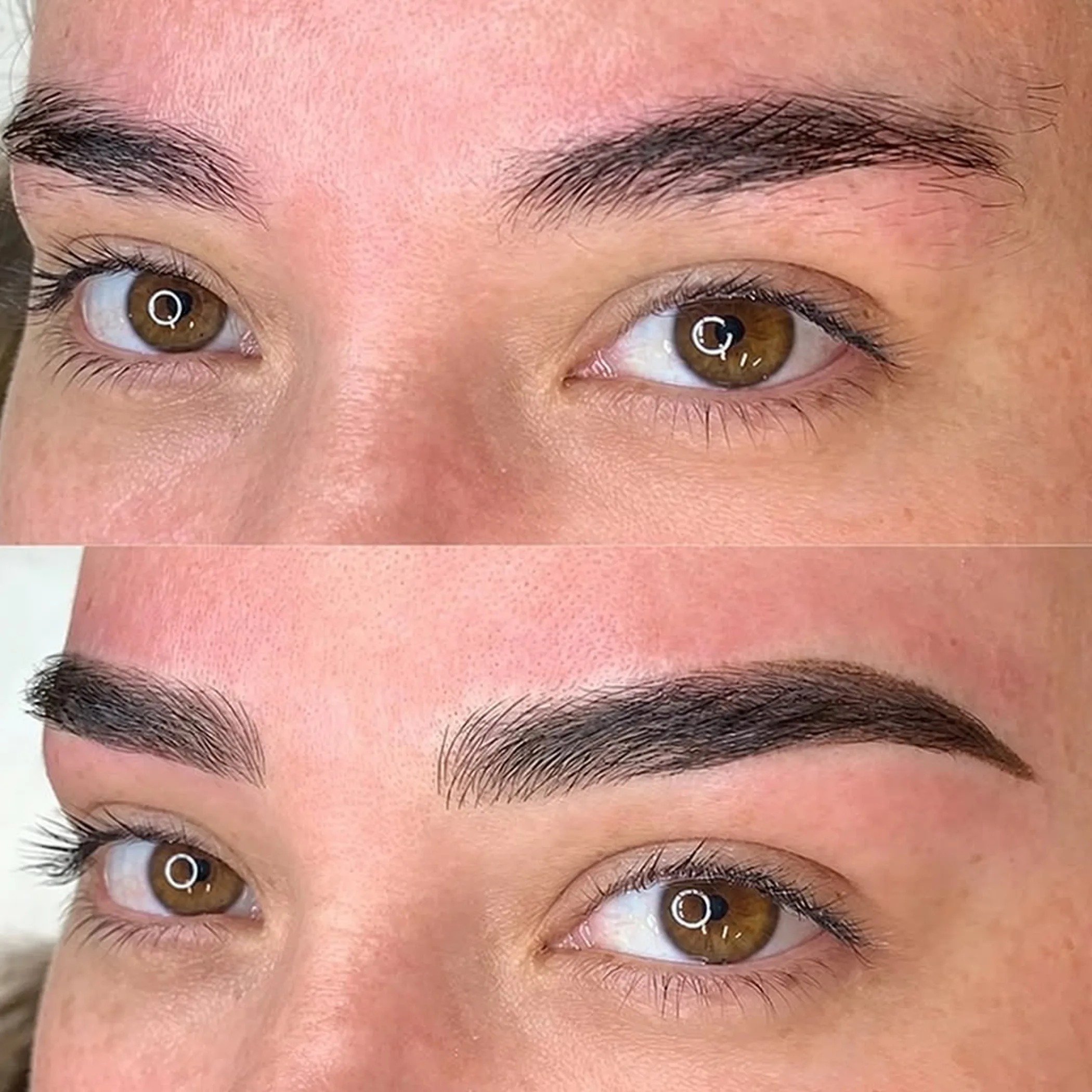 healed cosmetic tattooed eyebrows